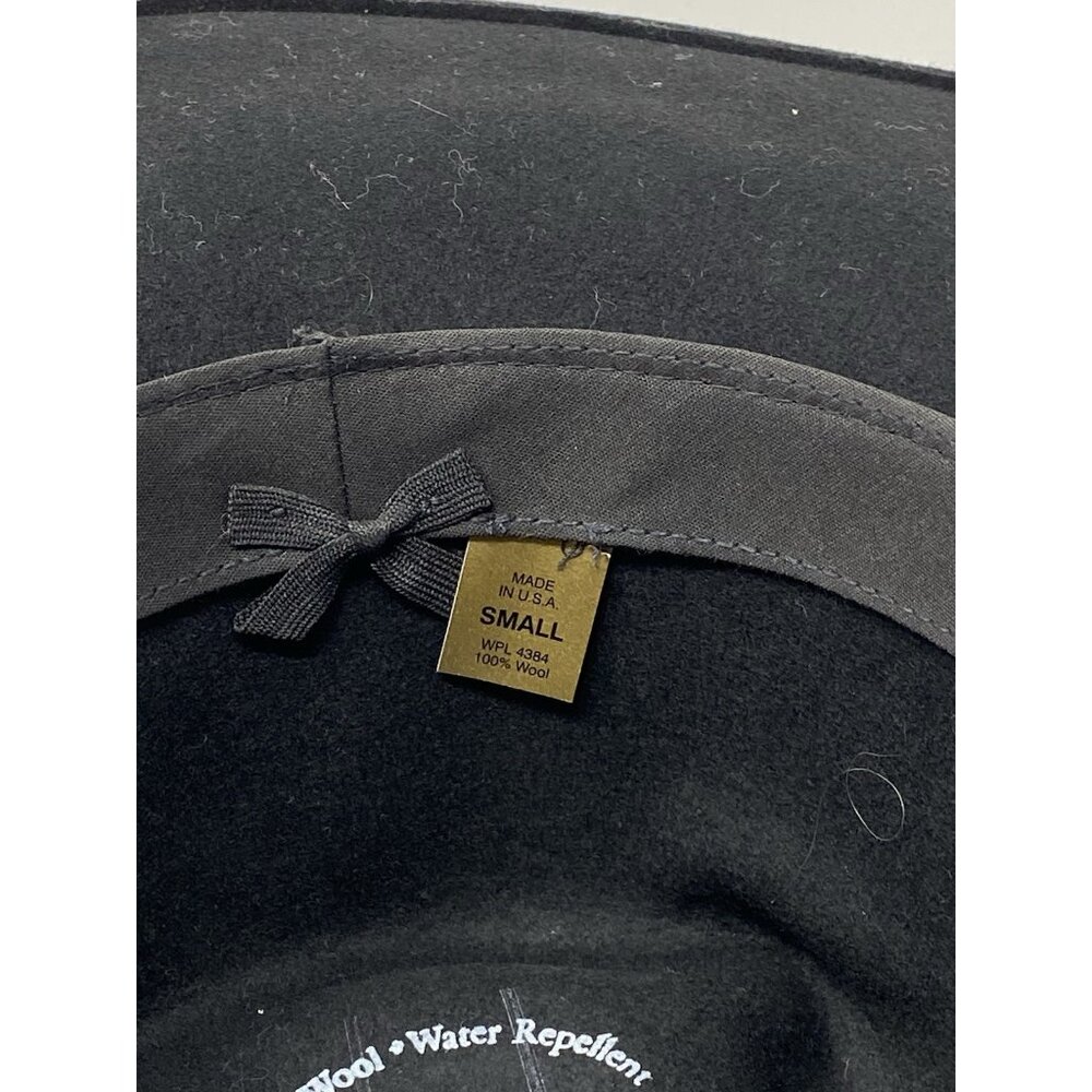 Stetson Crushable Wool Felt Outback Cowboy Hat Size S Black Woven Band Silver - Picture 11 of 13